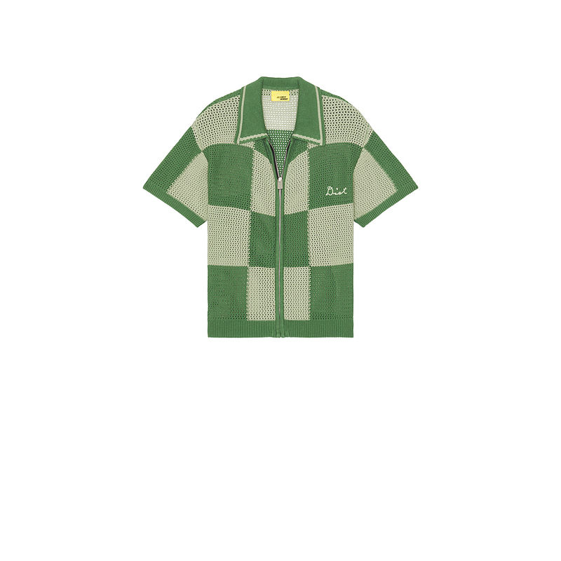 Diet Starts Monday Checker Crochet Shirt (S)