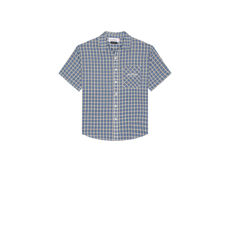 House of Sunny Grandad Check Button Down Shirt (L)