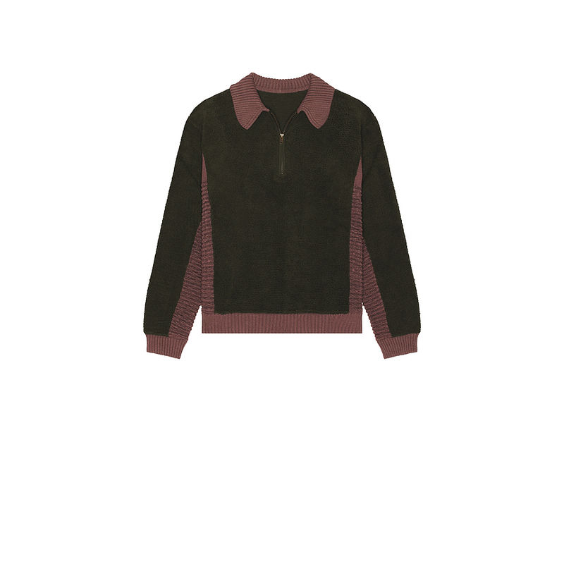 ISA BOULDER Relax Zip Up Polo Sweater (S)