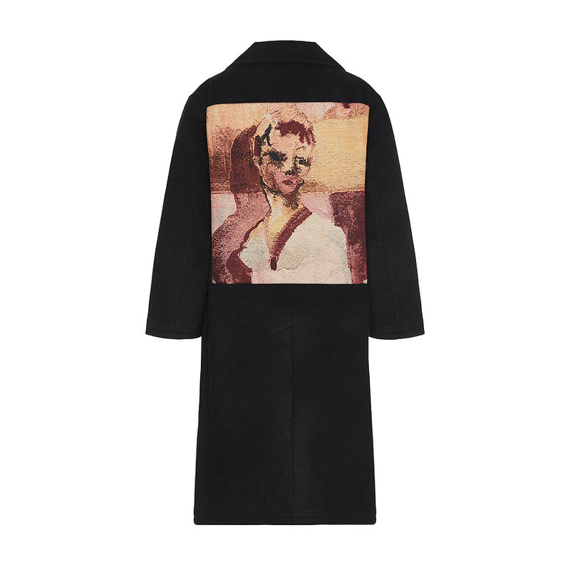 KidSuper Jacquard Patches Wool Overcoat (L)