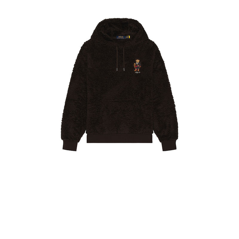 POLO RALPH LAUREN Long Sleeve Curly Hi-Pile Novelty Holiday Bear Hoodie (L)