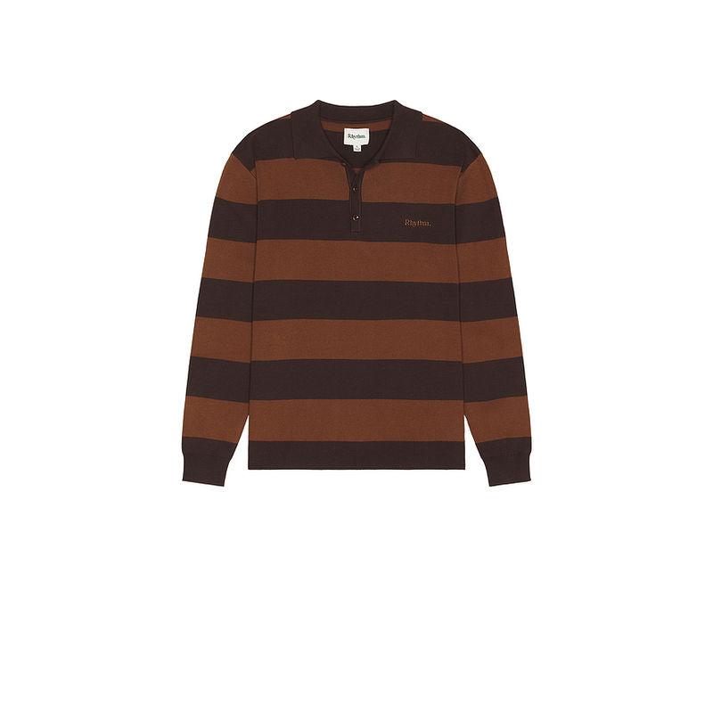 Rhythm Ventura Stripe Knit Polo (L)