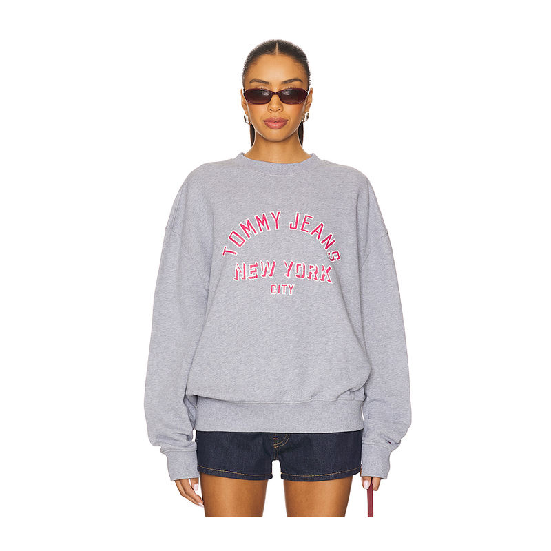 Tommy Jeans Cropped Overdyed Varsity Crew Sweatshirt (L)