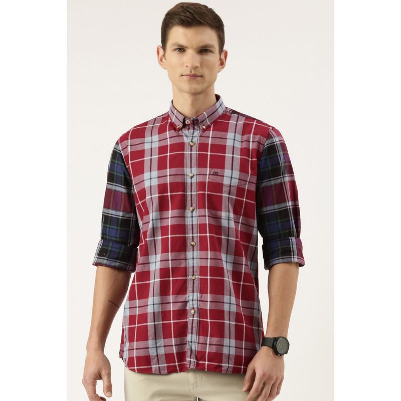 Peter England Men Red Slim Fit Casual Shirt (39)