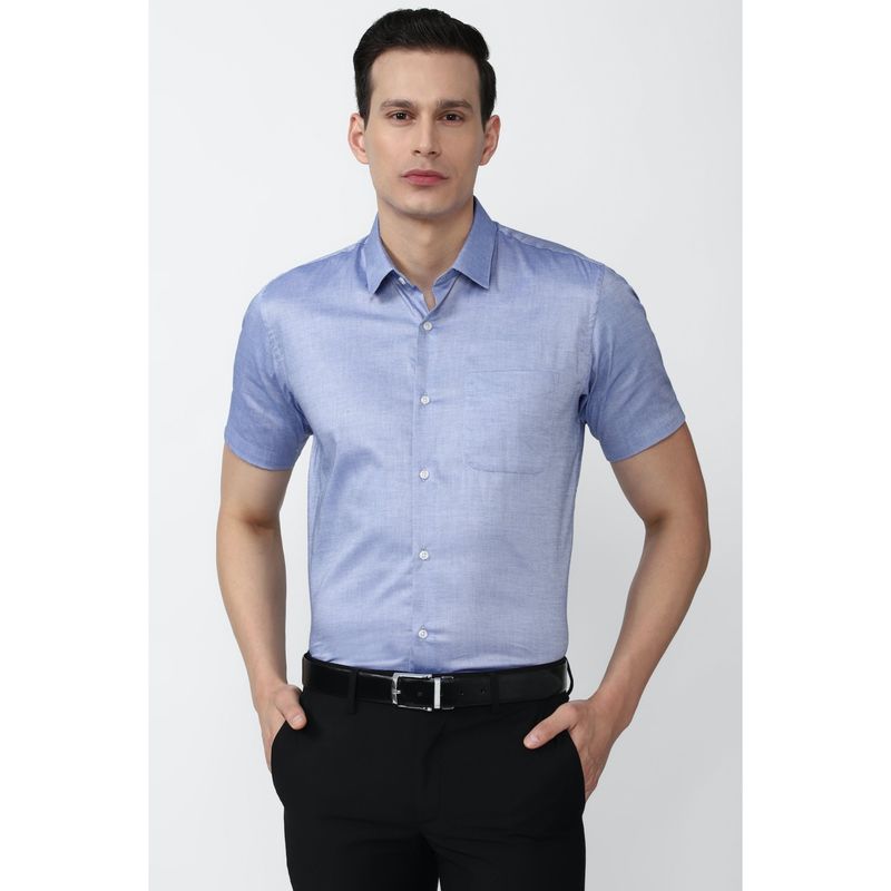 Peter England Men Blue Regular Fit Formal Shirt (38)
