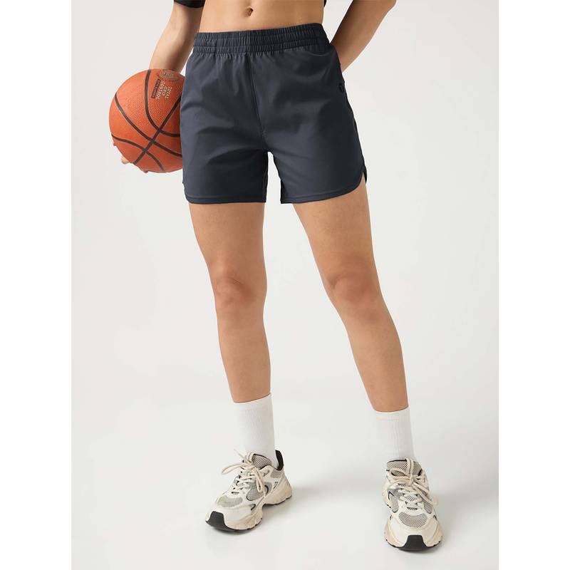 Technosport Grey Solid Regular Shorts (S)
