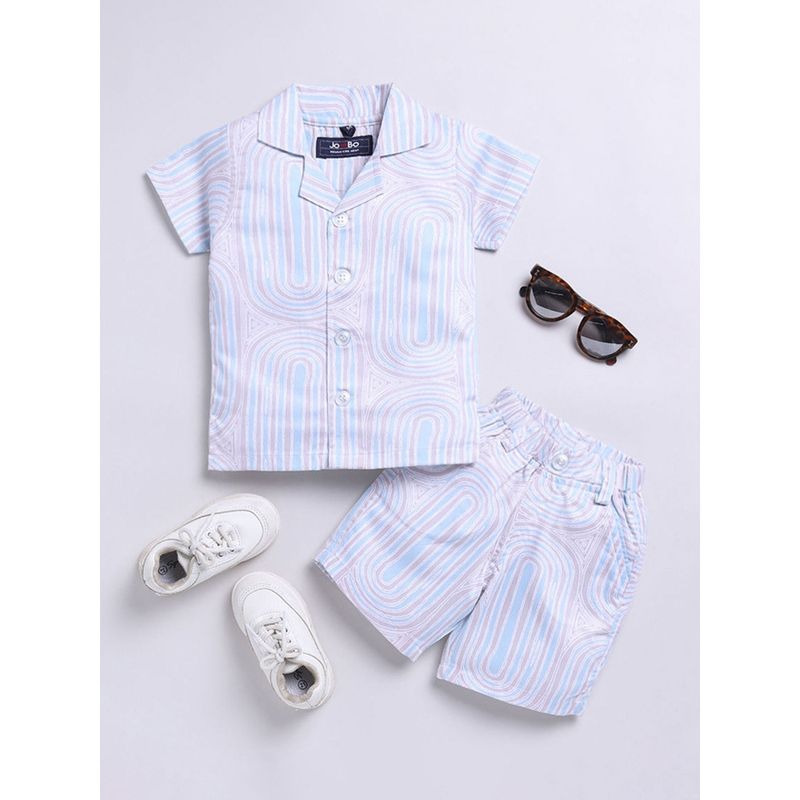 Boys Paw Printed Shirt & Short Co-Ord Set Butterscotch