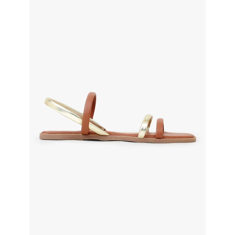 Insaddlers Flat Sandals and Slides Brown (EURO 38)