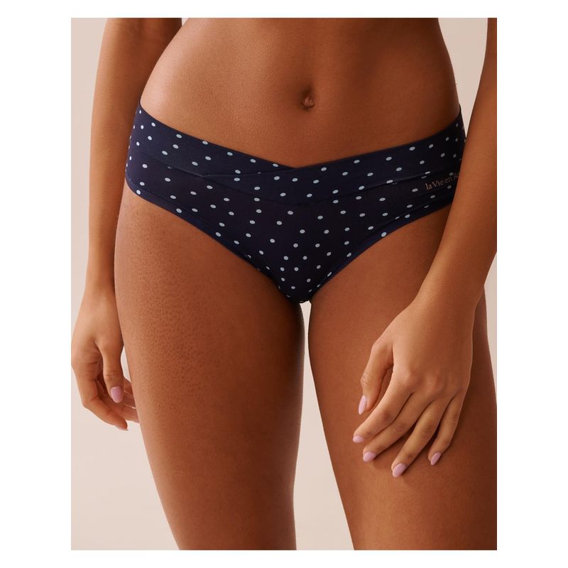 La Vie En Rose Navy Blue Polka Dot Perfect Fit Bikini Panty (S)