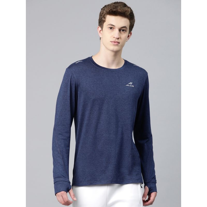 Alcis Men Dry Tech Slim Fit T-Shirt Blue (XL)