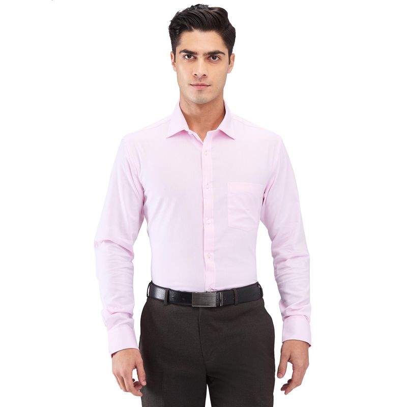Park Avenue Slim Fit Solid Medium Pink Formal Shirt (46)