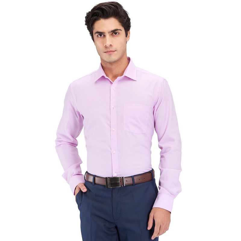Park Avenue Slim Fit Solid Light Pink Formal Shirt (42)