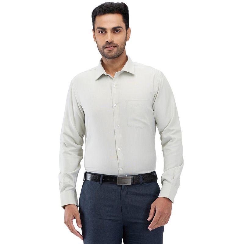 Green Formal Shirt With Black Detailing