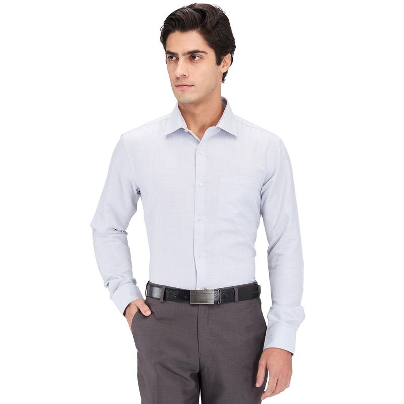 Park Avenue Slim Fit Checks Light Grey Formal Shirt (39)