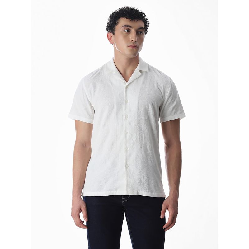 Jack & Jones Men Comfort Fit White Casual Shirt (S)