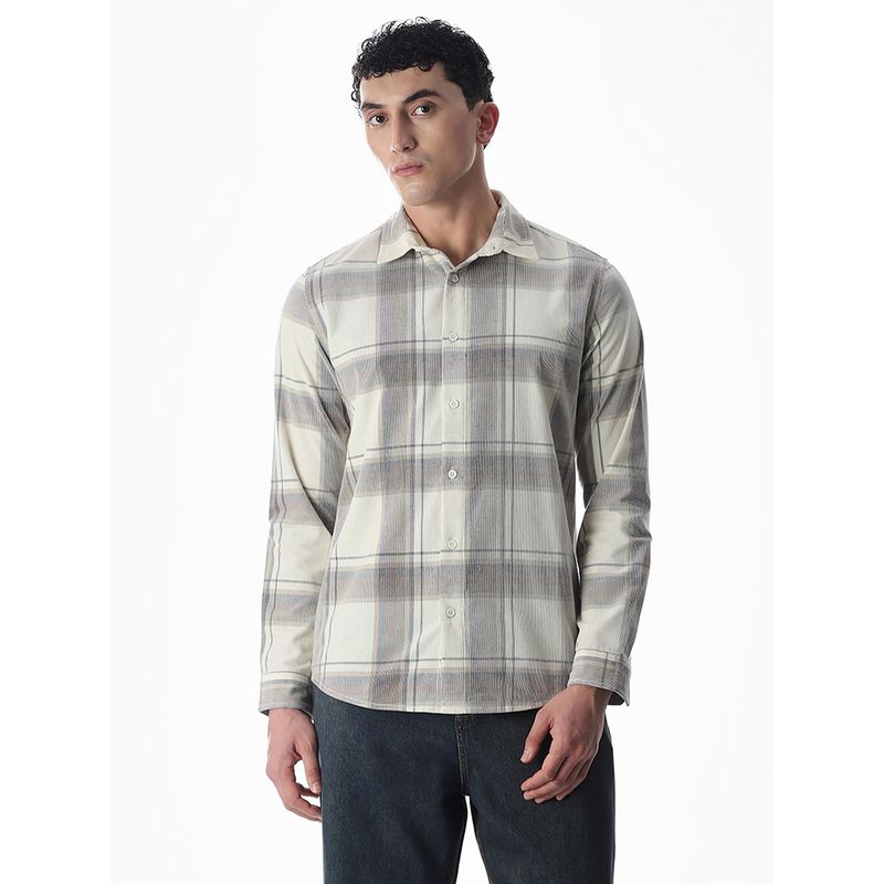 Jack & Jones Men Regular Fit Beige Casual Shirt (M)