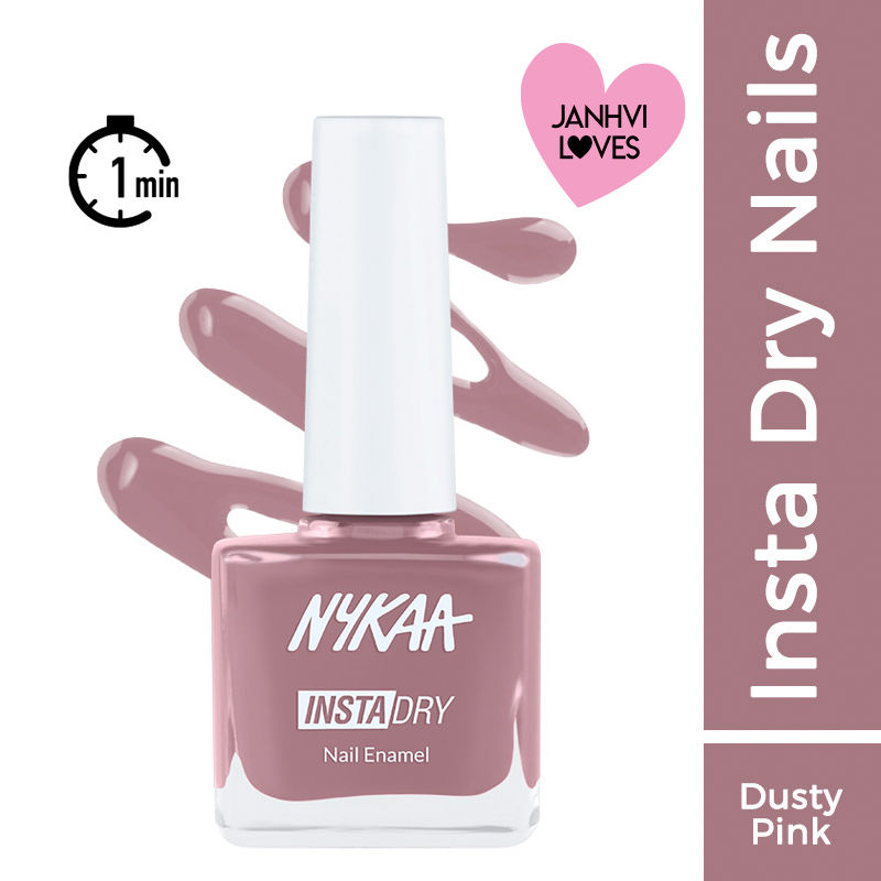 Nykaa Insta Dry Fast Drying Nail Enamel Polish Rose Room 345 - Dusty Pink