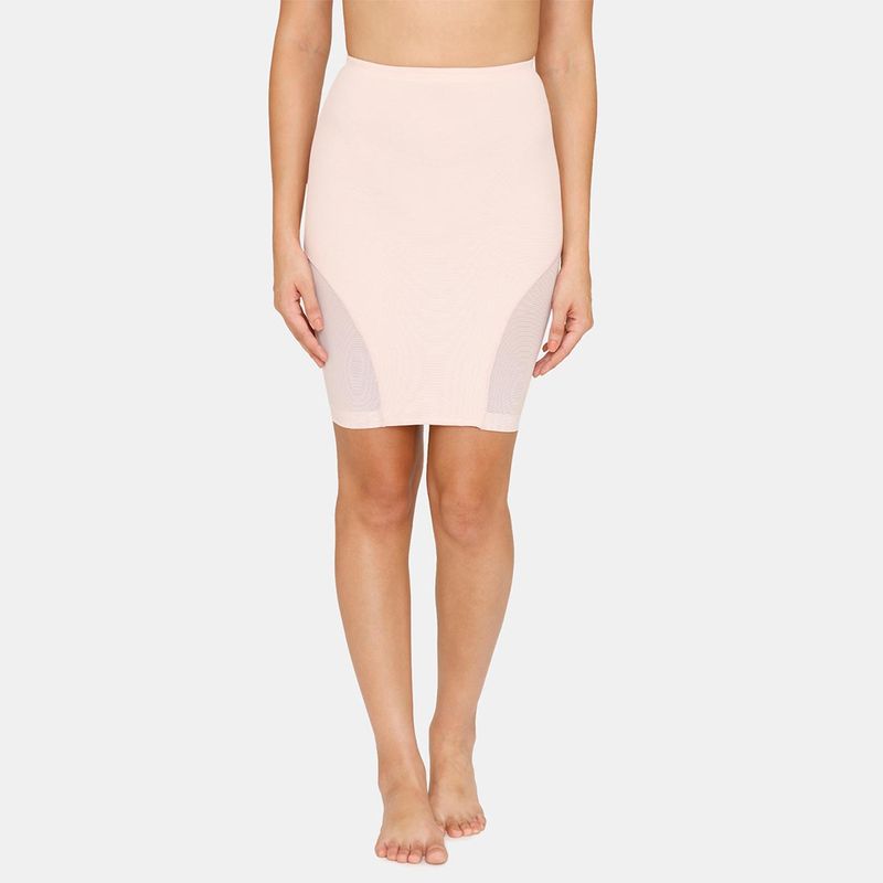 Zivame All Day Short Length Shaping Skirt - Sepia Rose (L)