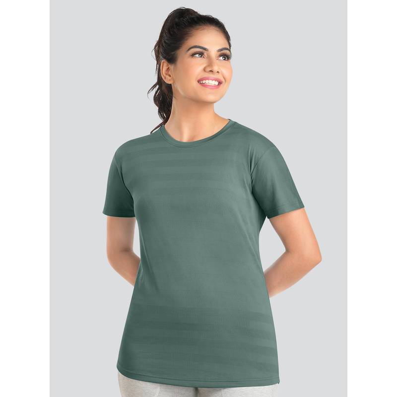 Dermawear Women Green Active T-Shirt-Td-903 (S)