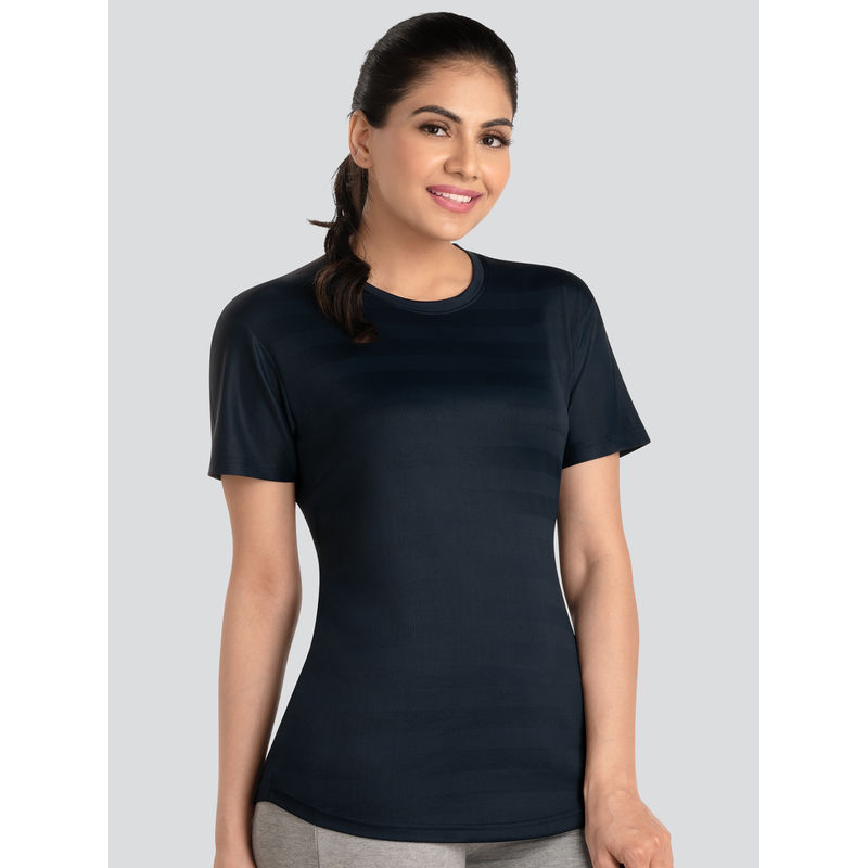 Dermawear Women Navy Blue Active T-Shirt-Td-903 (S)