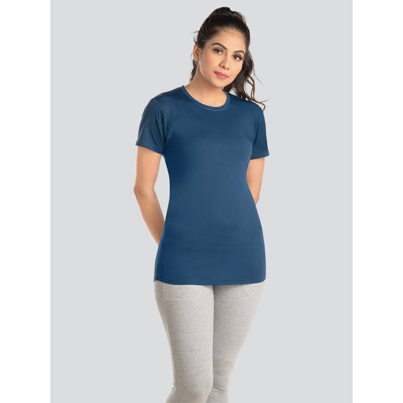 Dermawear Women Blue Active T-Shirt-Td-904 (S)