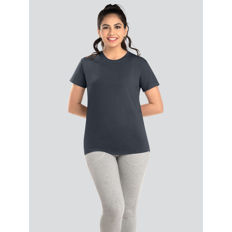Dermawear Women Navy Blue Active T-Shirt-Td-904 (S)