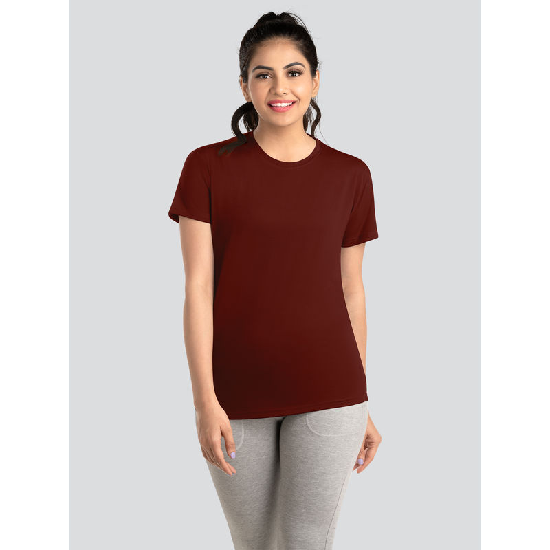 Dermawear Women Wine Active T-Shirt-Td-904 (S)