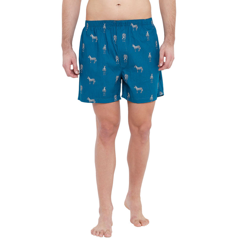 XYXX Super Combed Cotton Printed Boxers For Men - Turquoise (S)