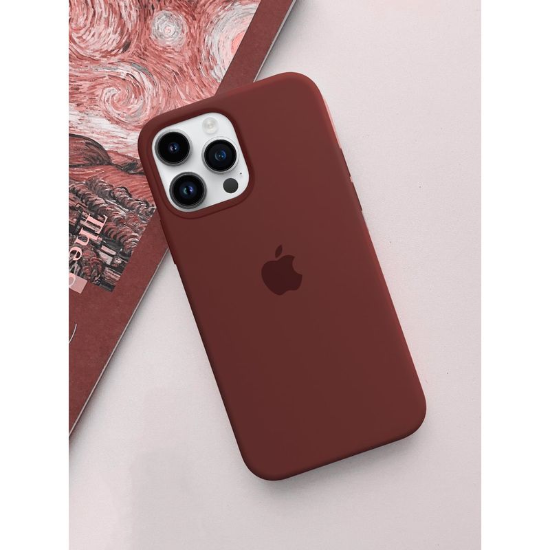 Treemoda Brown Silicone Case Cover For iPhone 14 Pro Max