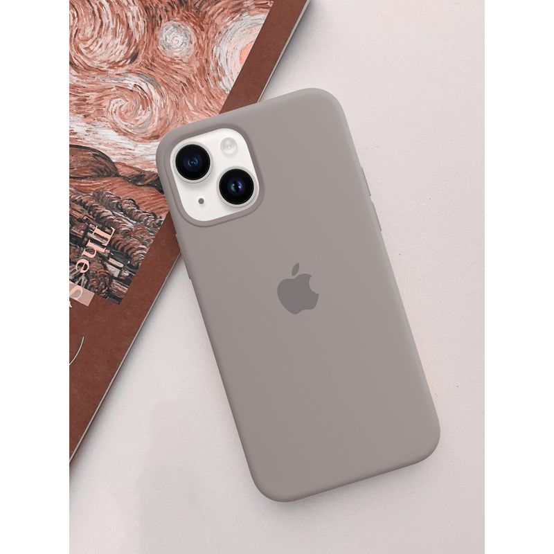 Treemoda Light Grey Silicone Case Cover For iPhone 13