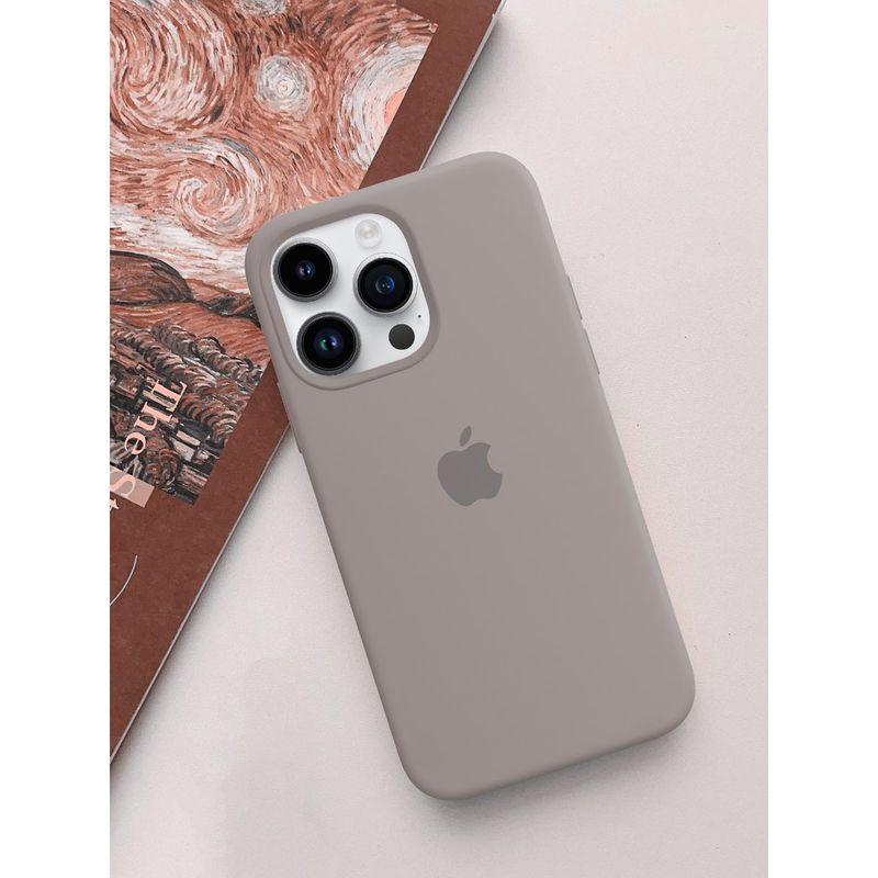Treemoda Light Grey Silicone Case Cover For iPhone 14 Pro