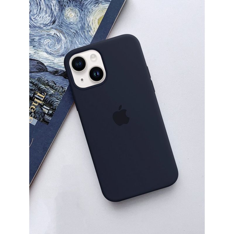 Treemoda Navy Blue Silicone Case Cover For iPhone 14