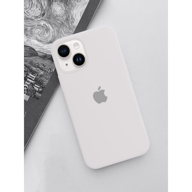 Treemoda White Silicone Case Cover For iPhone 13