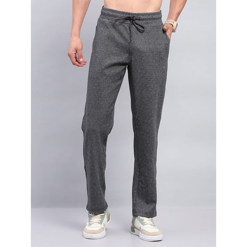 Monte Carlo Men Grey Textured Trackpant (M)