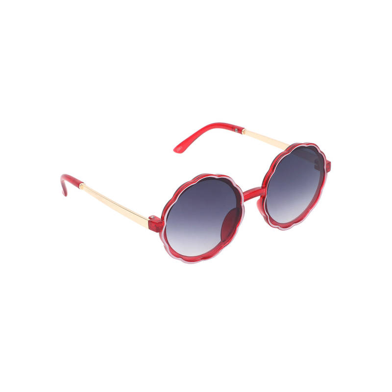 Spiky Red Frame Grey Lens Round UV Protection Sunglass Buy Spiky Red