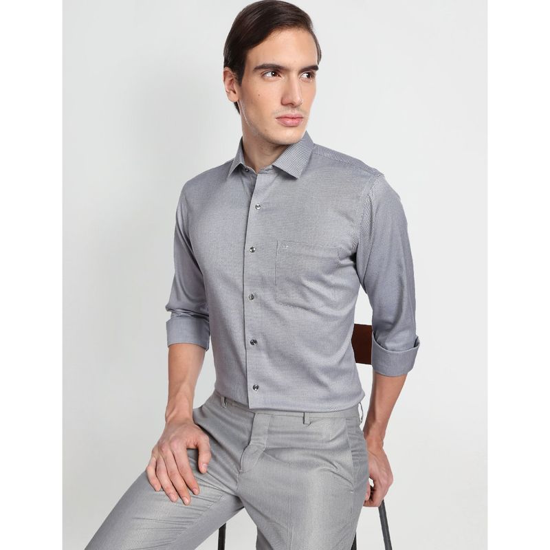 Arrow Grey Dobby Cotton Formal Shirt (46)