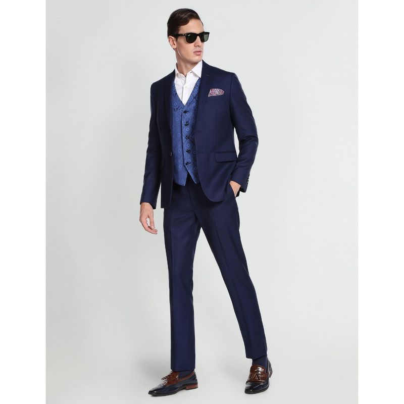 Arrow Men Navy Hudson Tailored Fit Three Piece Suit (Set of 3) (36)