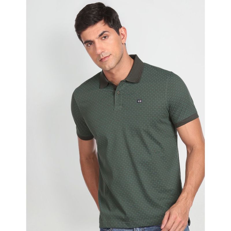 Arrow Sports Geometric Cotton Polo Shirt (S)