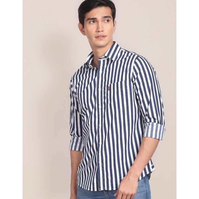 U.S. POLO ASSN. Vertical Stripe Cotton Casual Shirt (2XL)