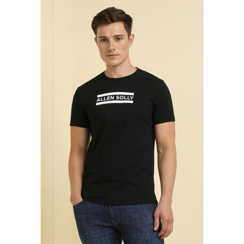 Allen Solly Men Black Crew Neck T-shirt (2XL)