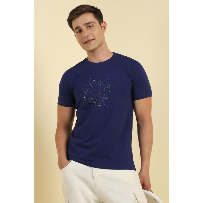 Allen Solly Men Navy Blue Crew Neck T-shirts (M)