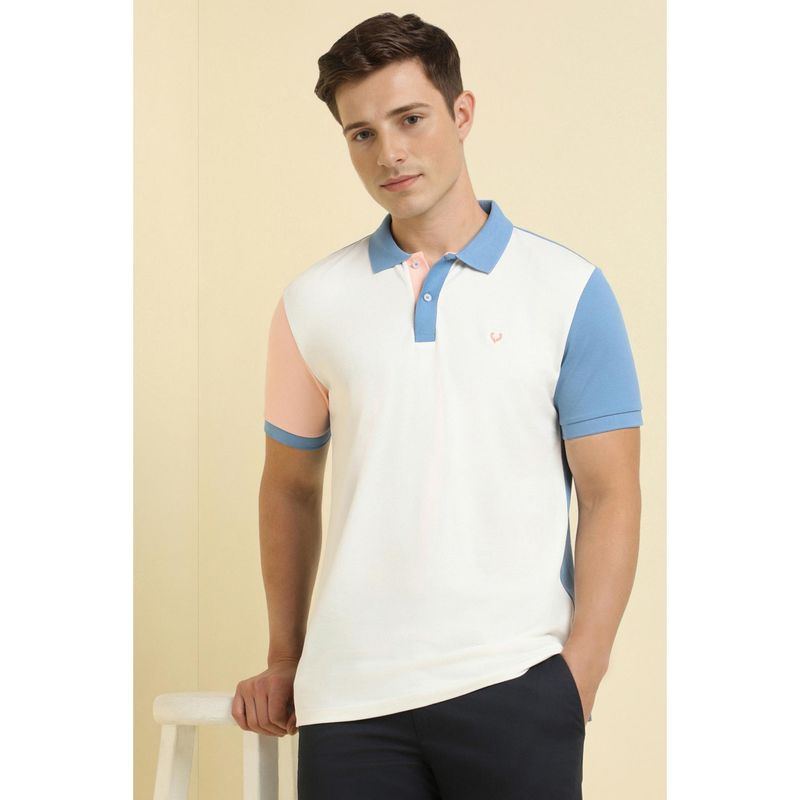 Allen Solly Men Multi-Color Patterned Polo T-shirt (M)