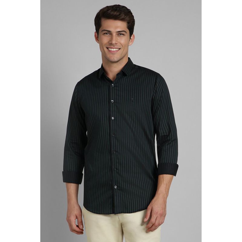 Simon Carter Men Green Stripes Full Sleeves Shirt (39)