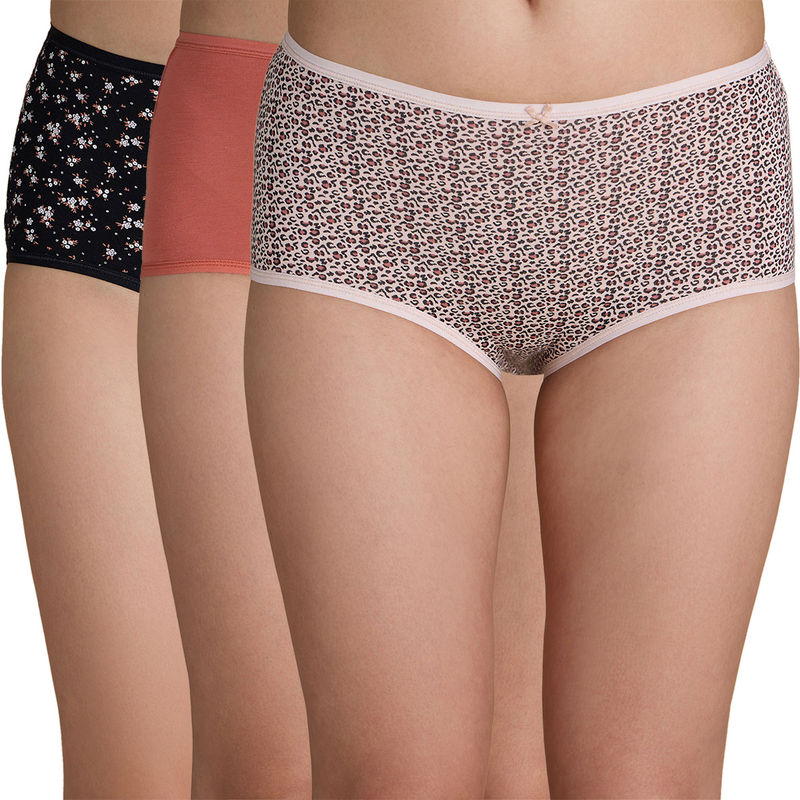 Nykd by Nykaa Cotton Full Brief with Anti odor-NYP036- Assortment 10 (Pack of 3) (M)