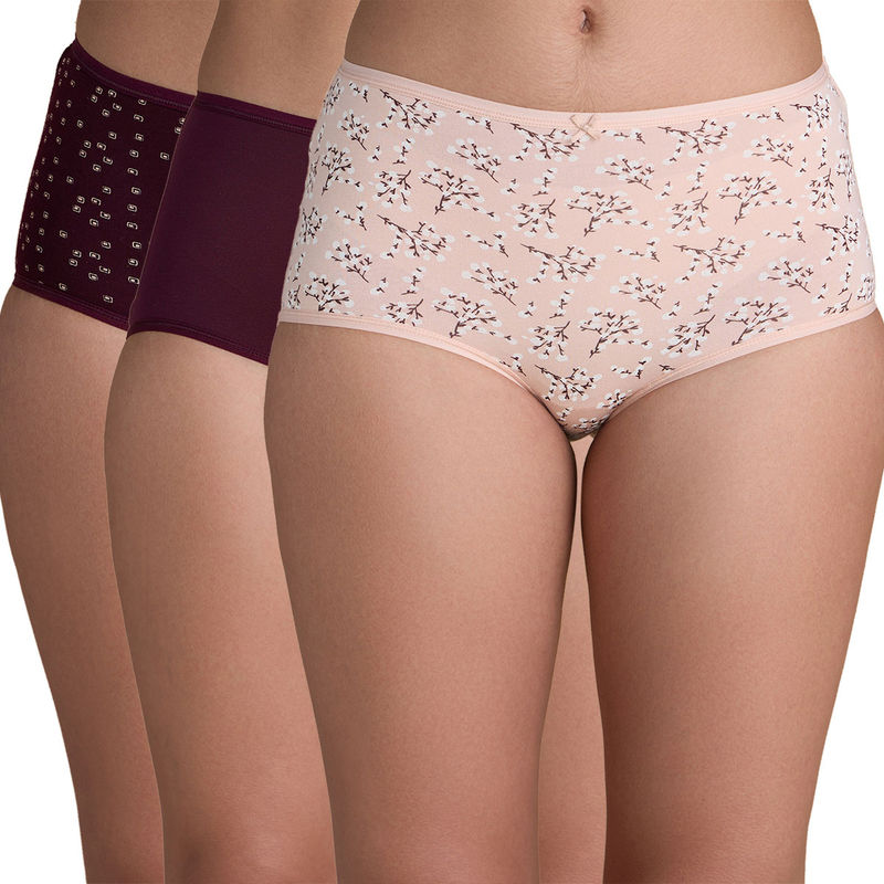 Nykd by Nykaa Cotton Full Brief with Anti odor-NYP036- Assortment 8 (Pack of 3) (S)