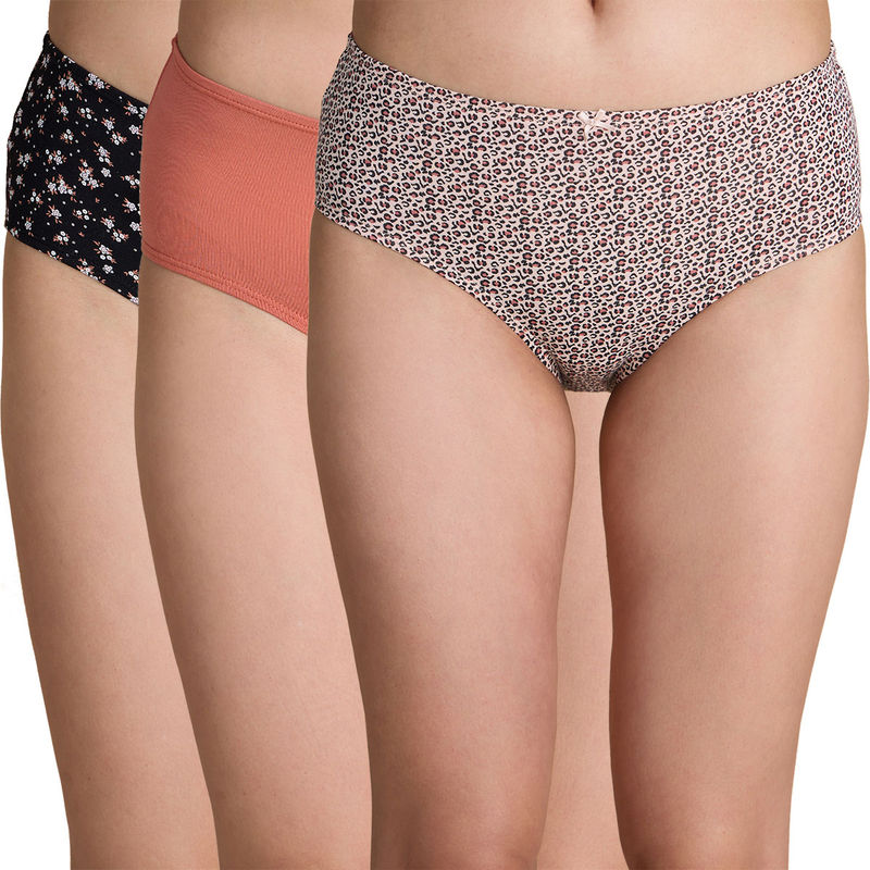 Nykd by Nykaa Cotton Hipster with Anti odor-NYP100 Assortment 10 (Pack of 3) (L)