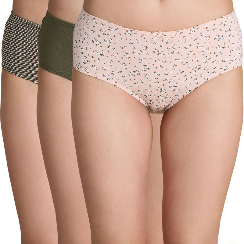 Nykd by Nykaa Cotton Hipster with Anti odor-NYP100 Assortment 9 (Pack of 3) (S)