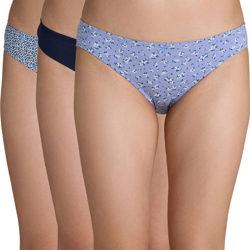 Nykd by Nykaa Cotton Low Rise Bikini Panty with Anti odor-NYP112 Assortment 7 (Pack of 3) (M)