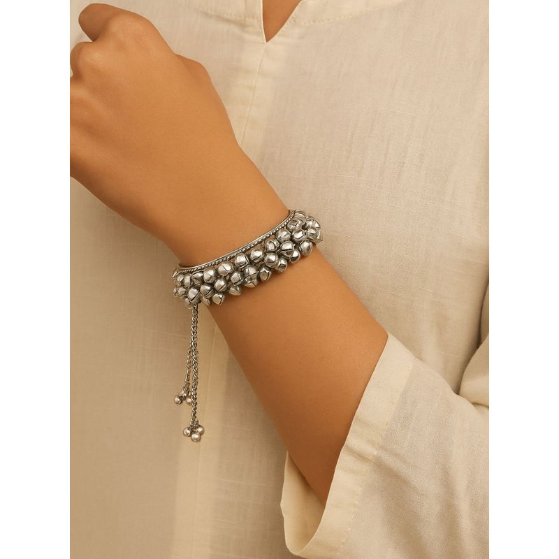 Buy I Jewels Navratri Ethnic Silver Oxidised Afghani Ghungroo