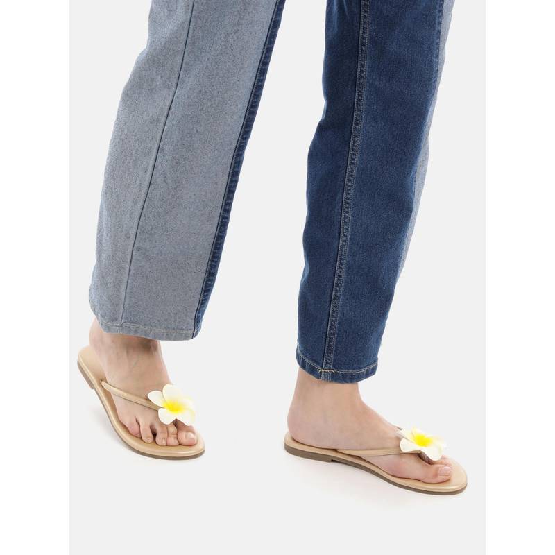 Zori World Bali - Floral Gold Flats (EURO 35)